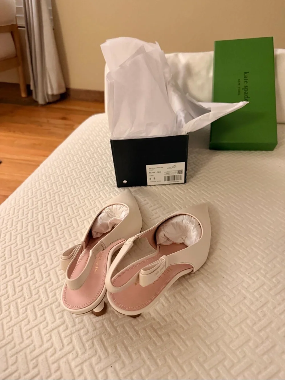 kate spade Cream Pointed Slingback Mules